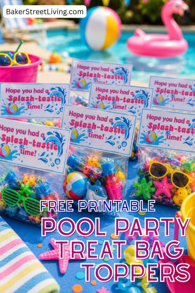 Pool Party Treat Bag Toppers