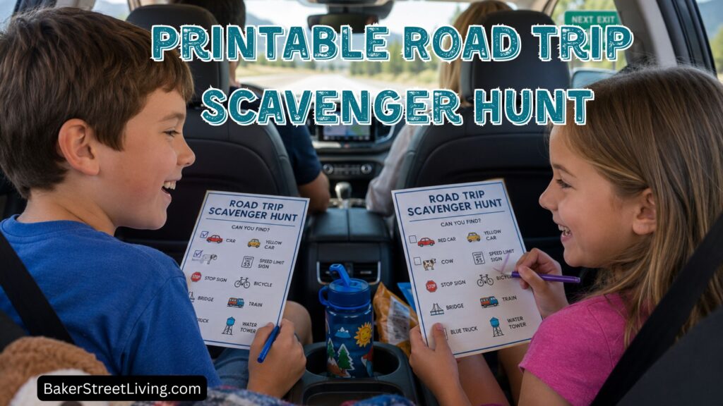 Printable Road Trip Scavenger Hunt Game