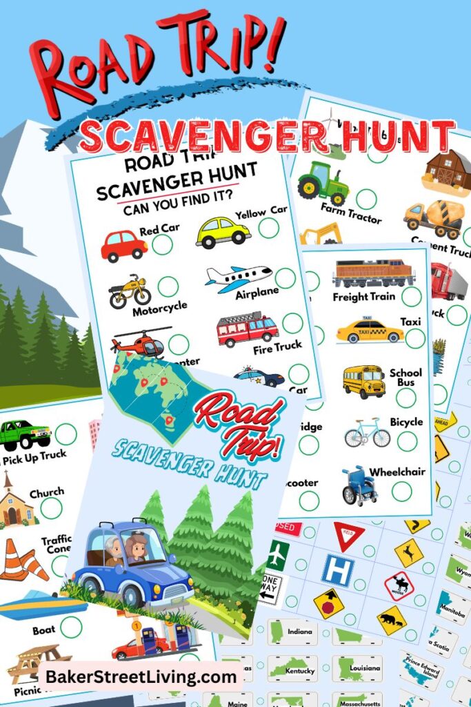 Printable Road Trip Scavenger Hunt Game