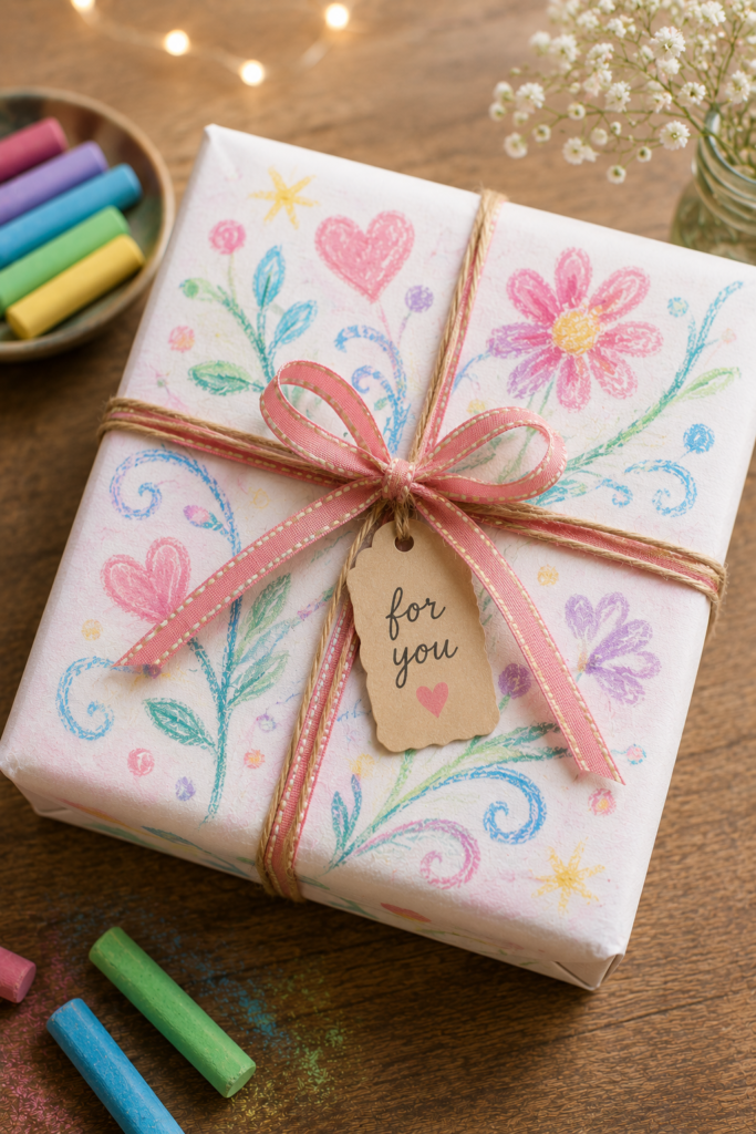 pastel art used as gift wrap