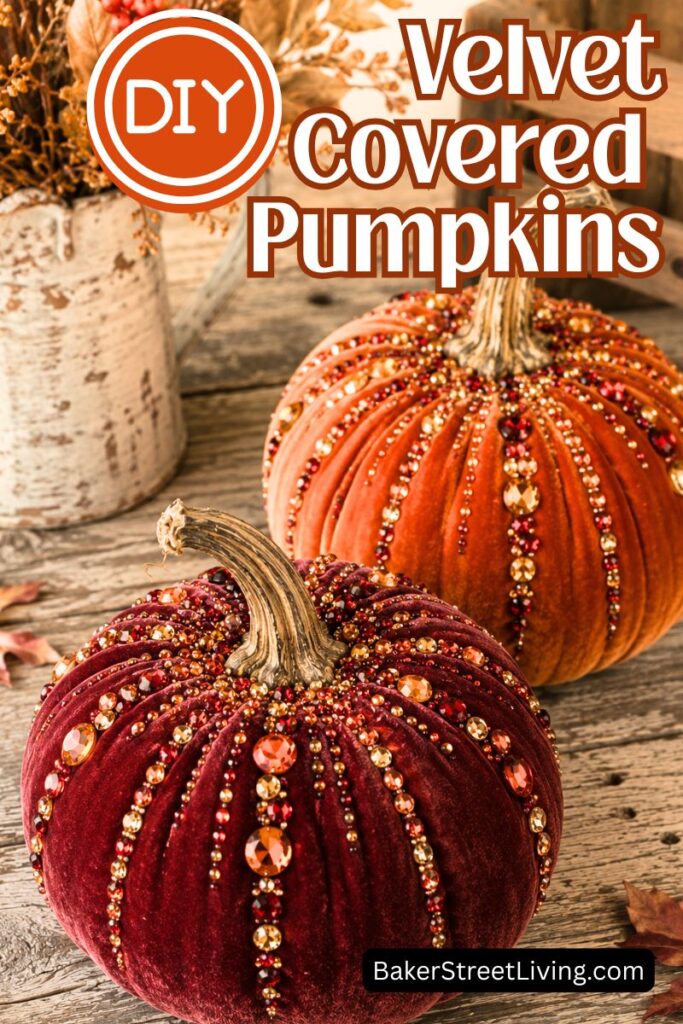 easy DIY Velvet Covered Pumpkins