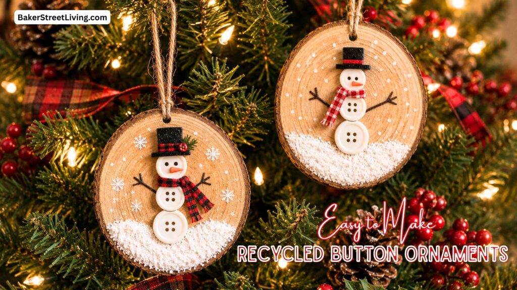 recycled button ornaments