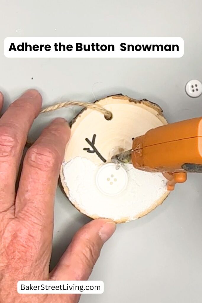 Snowman Ornament made from buttons