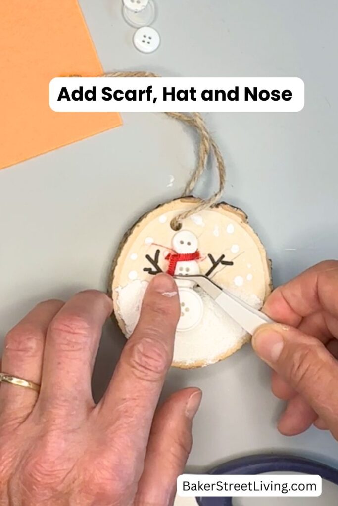 snowman ornament from buttons