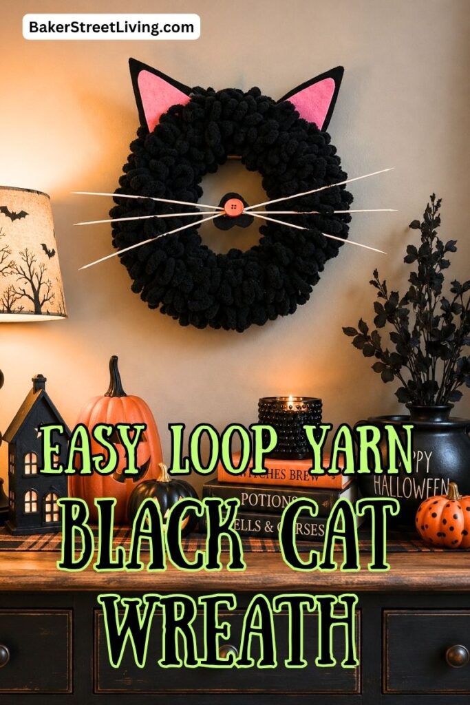 DIY Black Cat Wreath