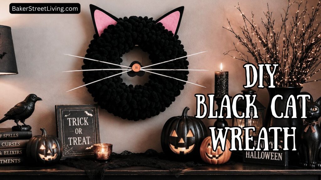 DIY Black Cat Wreath