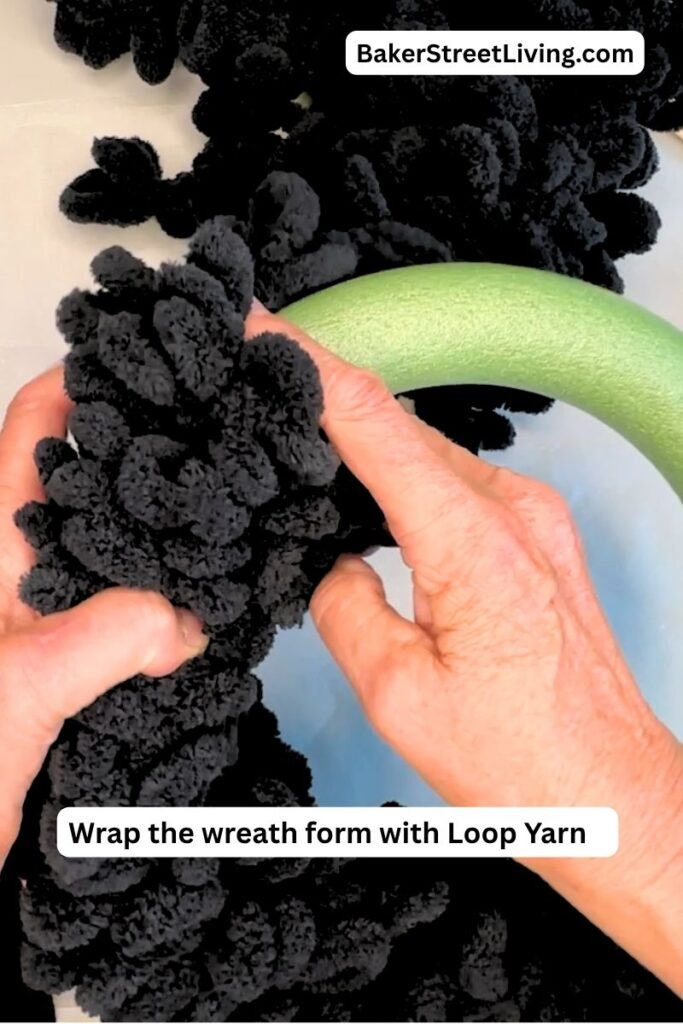 making a diy black cat wreath