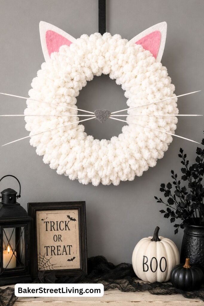 DIY Black Cat Wreath