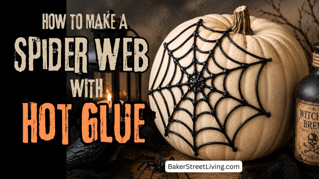 DIY spider web with hot glue