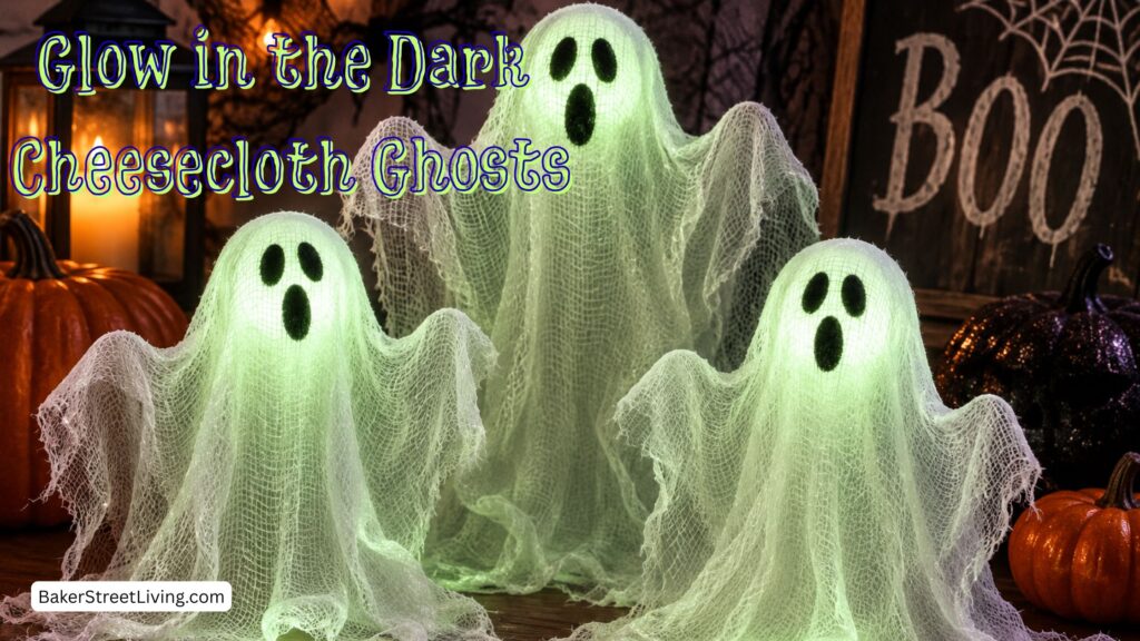 Cheesecloth ghosts Glowing in the dark