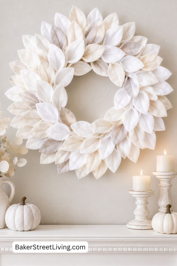 DIY Fall Wreath - Felt in one Colour