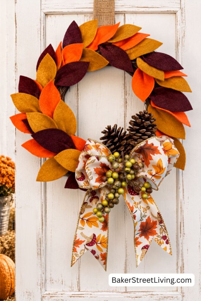 DIY Fall Wreath made with Felt