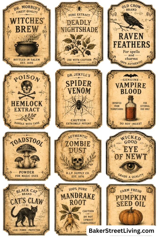 DIY Printable Apothecary Labels