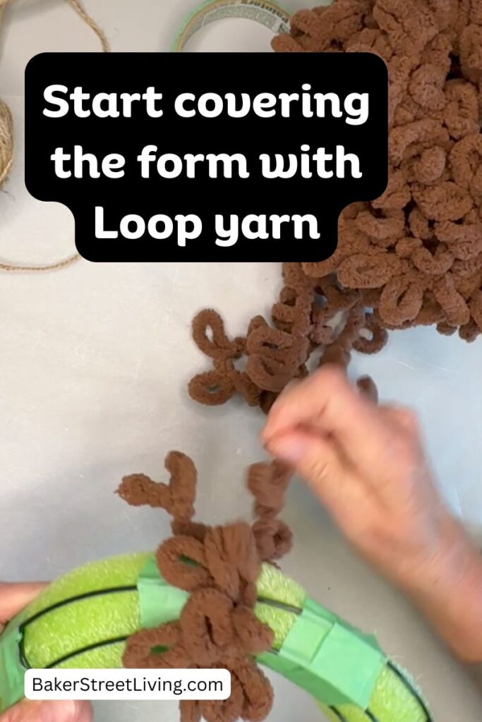 Making a DIY Reindeer Wreath with Loop Yarn
