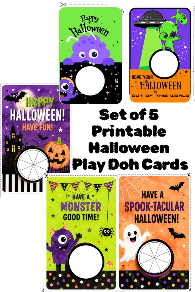 Printable halloween Play Doh Cards