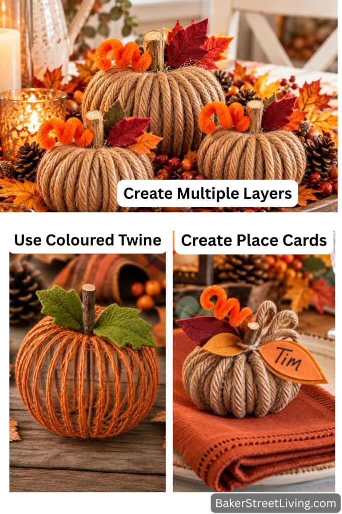 Making DIY Twine Pumpkins