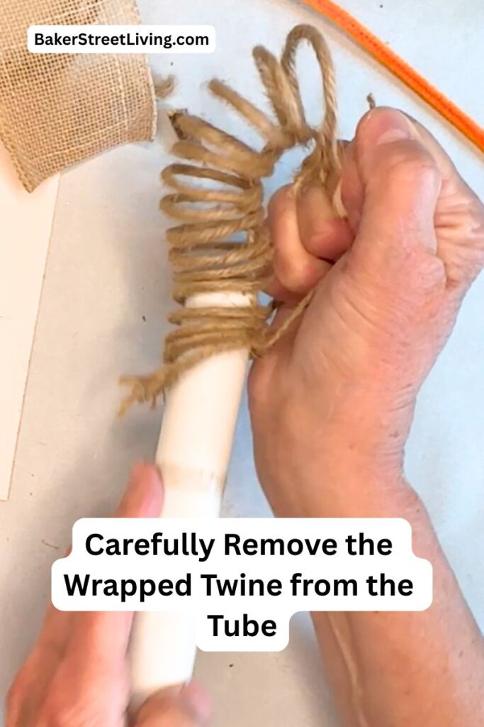 Making DIY Twine Pumpkins