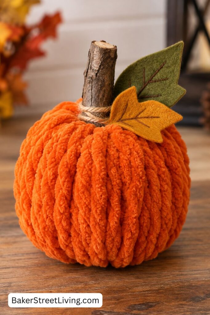 DIY Yarn Pumpkin - Pool noodle craft