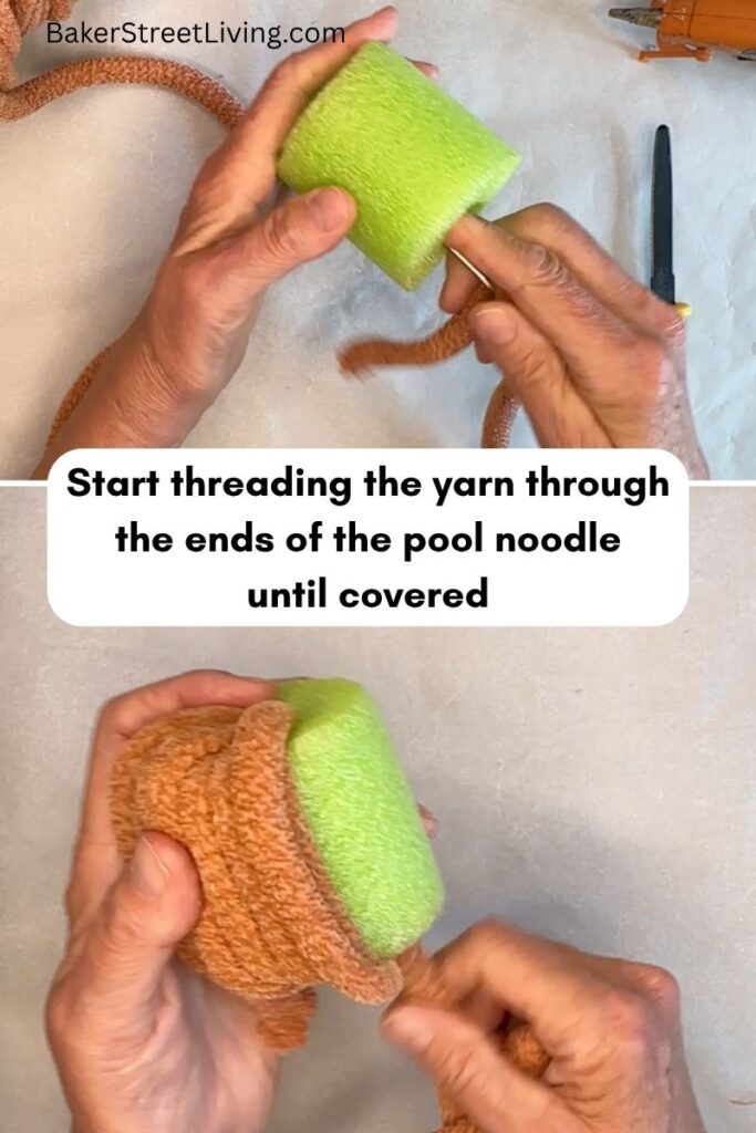 making yarn pumpkins