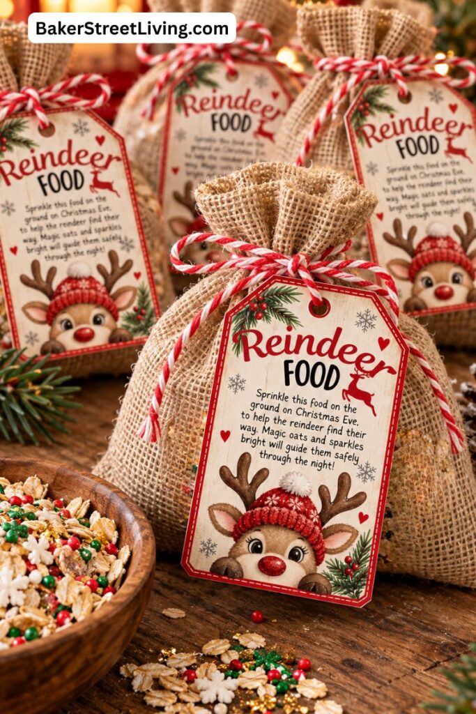 DIY Printable reindeer food tags