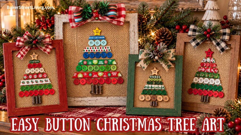 DIY Button Christmas Tree Art