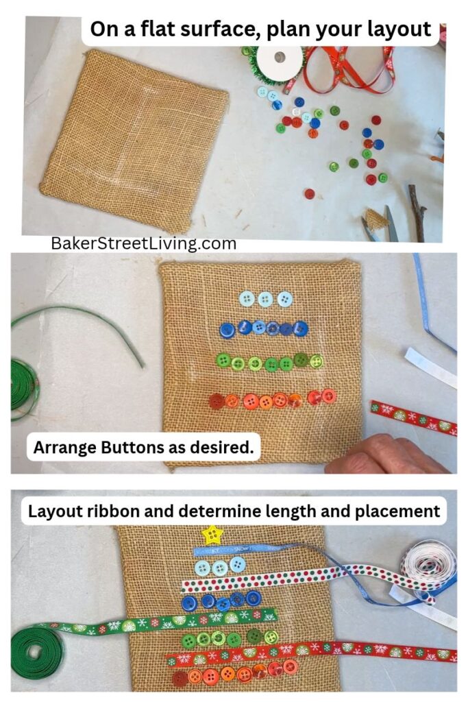 DIY Button Christmas Tree Art