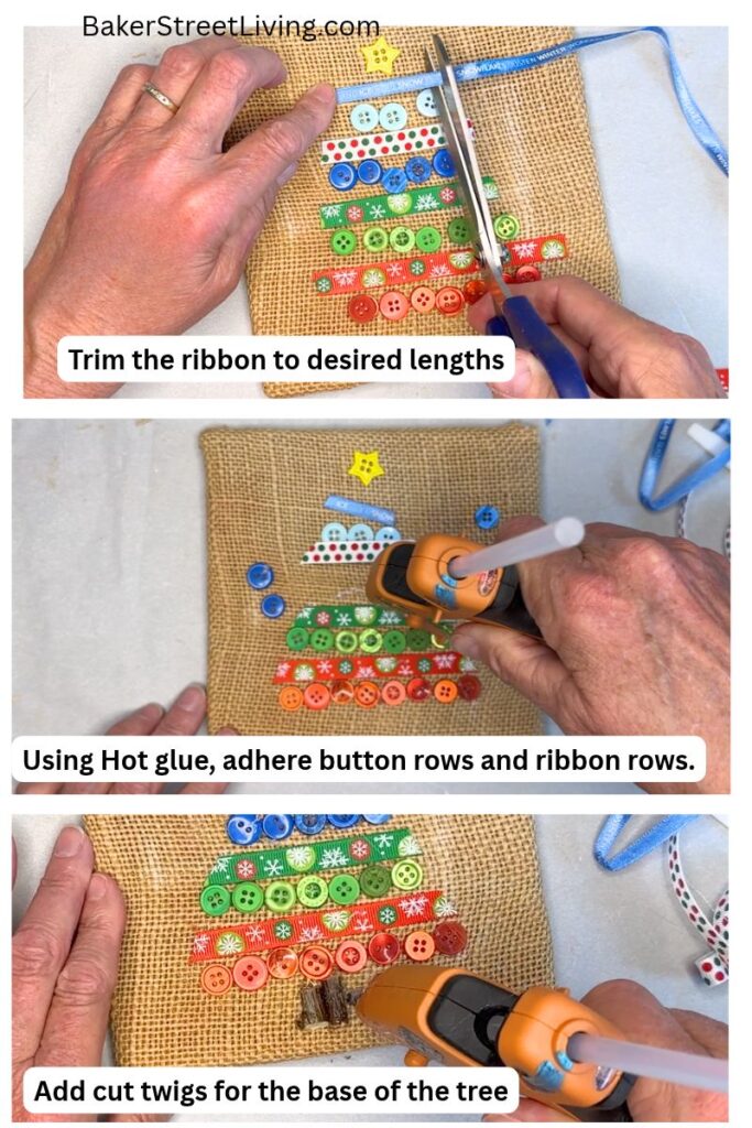 DIY Button Christmas Tree Art
