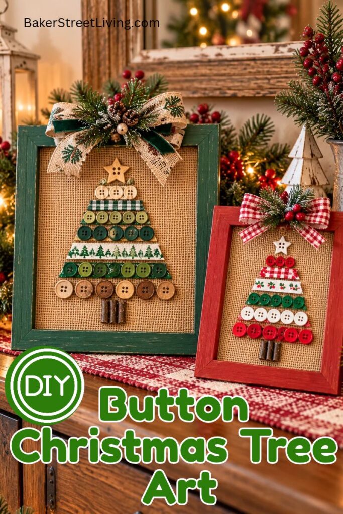 DIY Button Christmas Tree Art