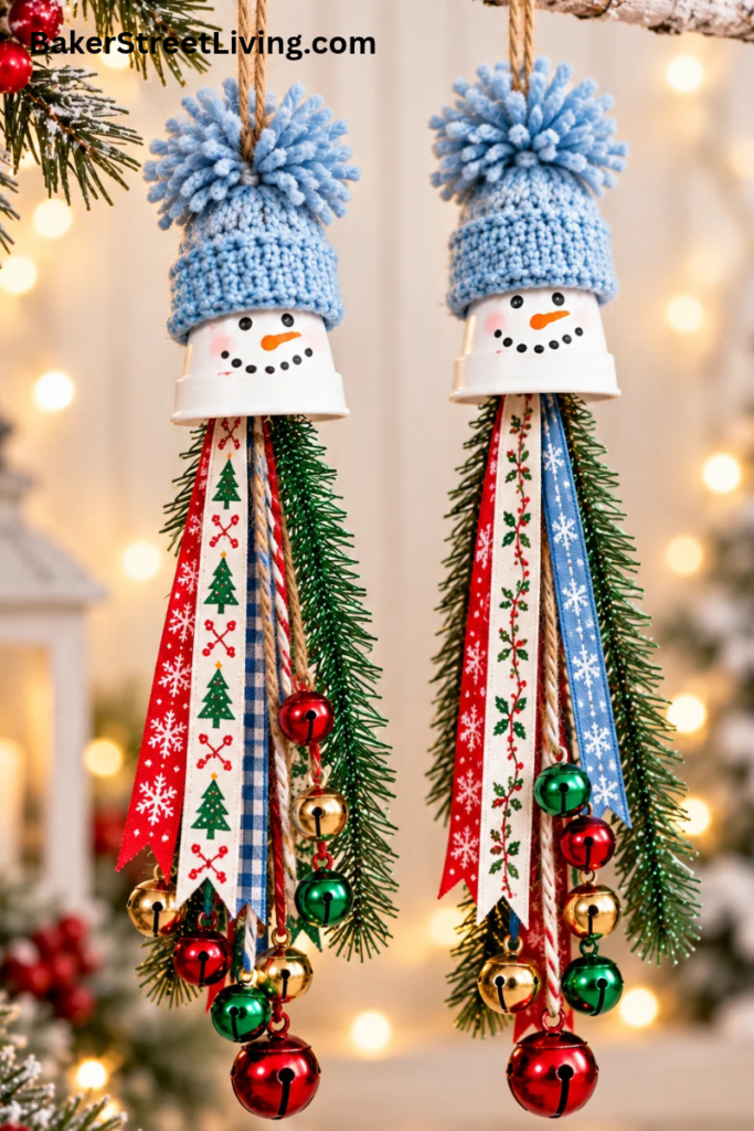 Making a DIY Snowman Tassel using a clay pot