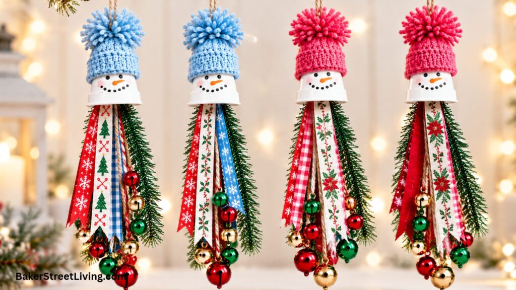 DIY Snowman Tassels made using Clay Pots